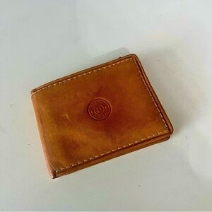 New with Tags Pierre Cardin Tan/Camel Leather Passcase Billfold Wallet